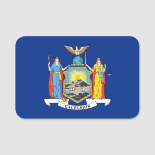 Porte-nom Nom patriotique avec drapeau de New York