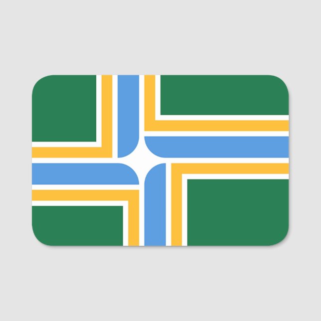 Porte-nom Nom patriotique avec drapeau de Portland (Devant)