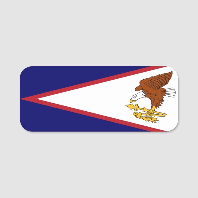 Porte-nom Nom patriotique avec drapeau des Samoa américaines (Devant)