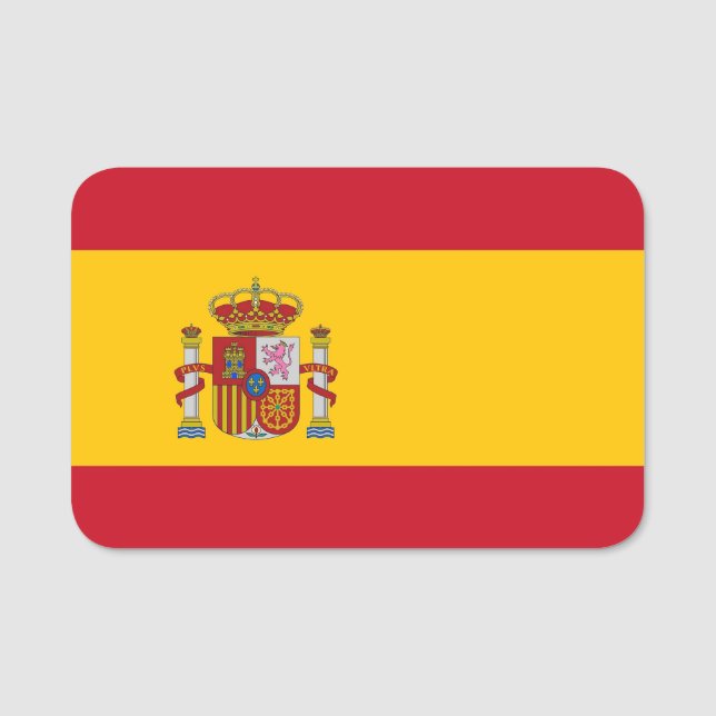 Porte-nom Nom patriotique avec drapeau d'Espagne (Devant)