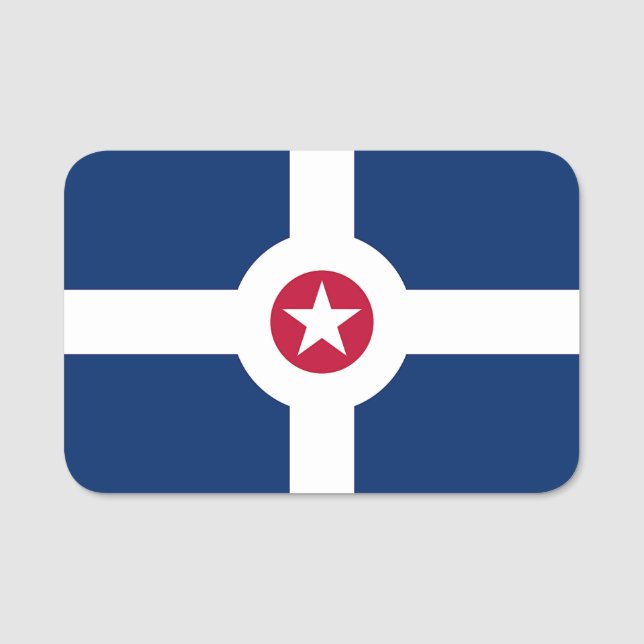 Porte-nom Nom patriotique avec drapeau d'Indianapolis, USA (Devant)