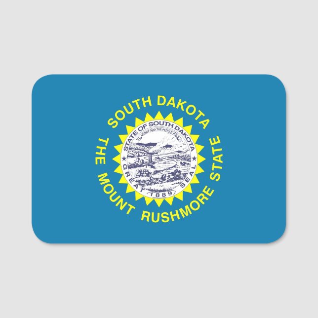 Porte-nom Nom patriotique avec drapeau du Dakota du Sud (Devant)
