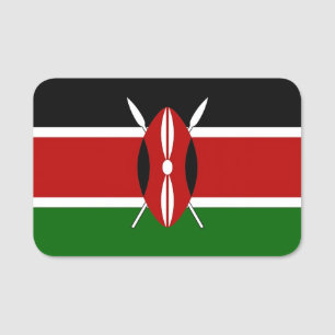 Porte-nom Nom patriotique avec drapeau du Kenya
