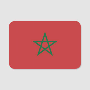 Porte-nom Nom patriotique avec drapeau du Maroc