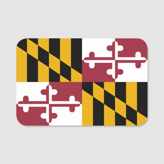 Porte-nom Nom patriotique avec drapeau du Maryland, USA (Devant)