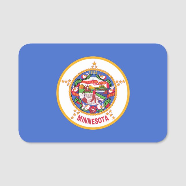 Porte-nom Nom patriotique avec drapeau du Minnesota (Devant)