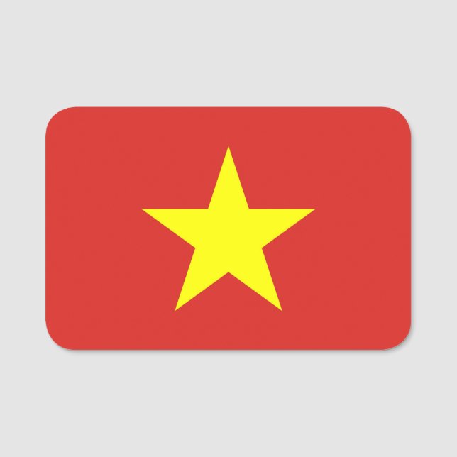 Porte-nom Nom patriotique avec drapeau du Vietnam (Devant)