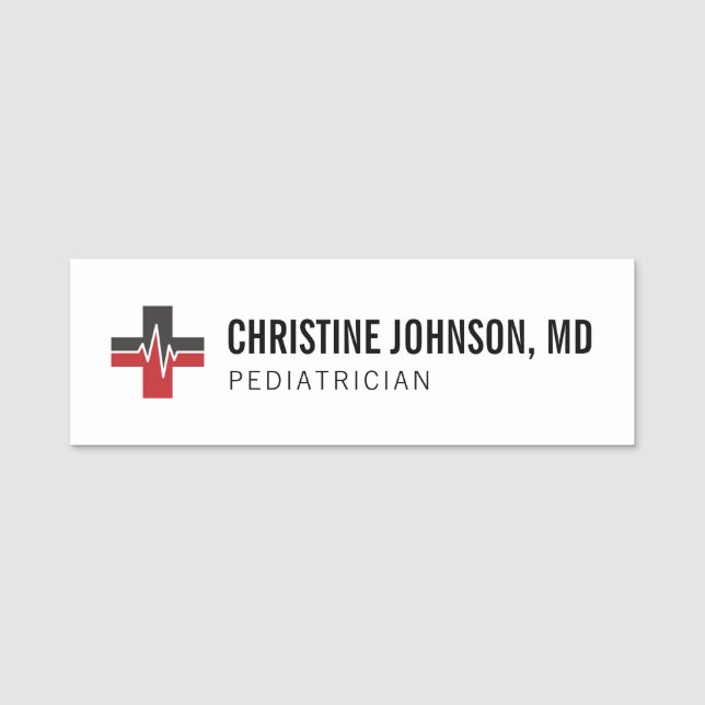 Porte-nom Nom personnalisé| Croix Médicale| Infirmière (Devant)