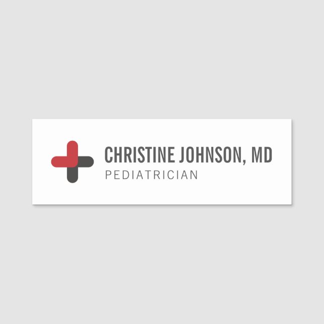 Porte-nom Nom personnalisé| Croix Médicale| Infirmière (Devant)