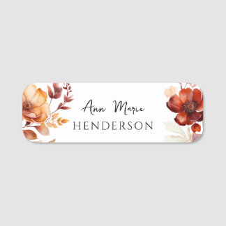 Porte-nom Nom personnalisé Fleur sauvage d'automne