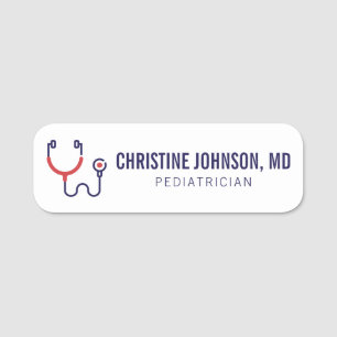 Porte-nom Nom personnalisé  Stethoscope Médicale  Infirmi