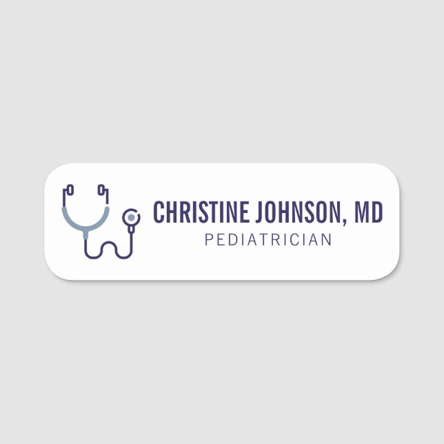Porte-nom Nom personnalisé| Stethoscope Médicale| Infirmière (Devant)