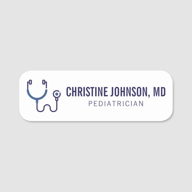 Porte-nom Nom personnalisé| Stethoscope Médicale| Infirmière (Devant)