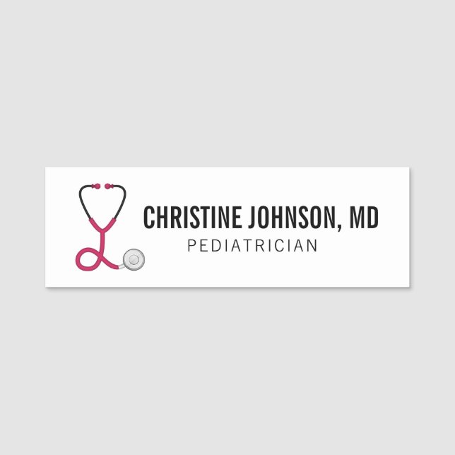 Porte-nom Nom personnalisé| Stethoscope Médicale| Infirmière (Devant)