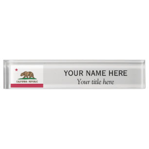 Porte-nom Nom personnalisé titre drapeau de la Californie R