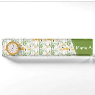 Porte-nom Nom Plate Floral Monogramme