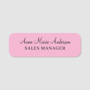 Porte-nom Nom professionnel rose élégant
