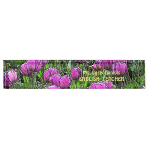 PORTE-NOM NOM, TITRE, OCCUPATION FLORALE ACRYLIQUE NOM
