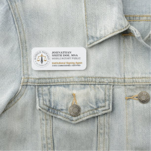 Porte-nom Notaire mobile personnalisé Légal Signature Gris O