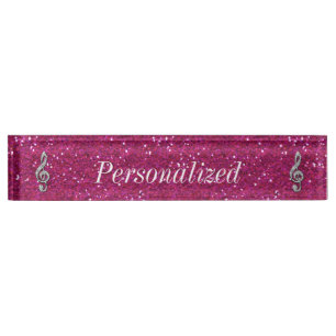Porte-nom Note scintillante étincelante personnalisée de