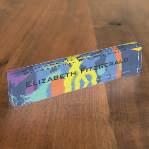 Porte-nom Notes de musique Abstrait brillant Treble Clef