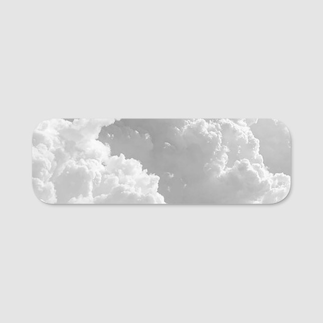 Porte-nom Nuages blancs, Graphiques météorologiques, Clipart (Devant)