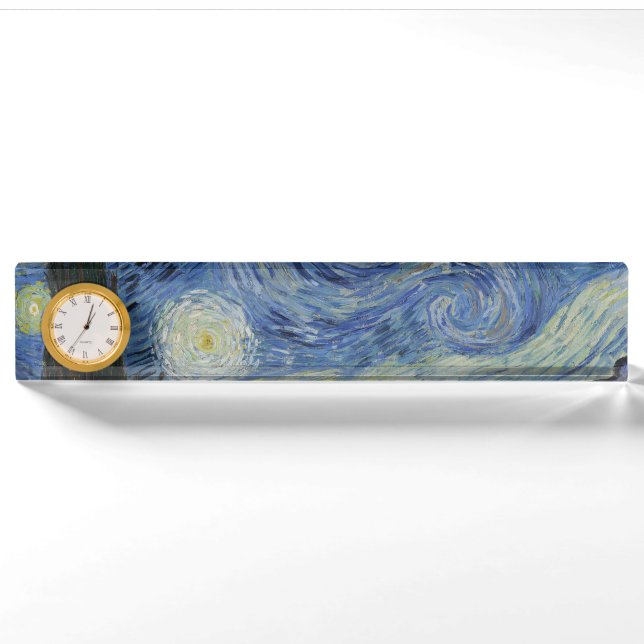 Porte-nom Nuit étoilée par Vincent Van Gogh (Devant)