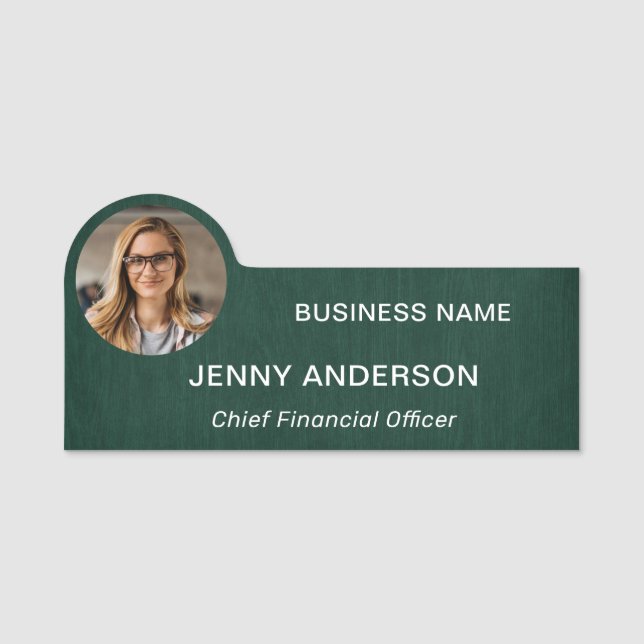 Porte-nom Numéro d'étiquette de l'employé moderne Photo Entr (Devant)