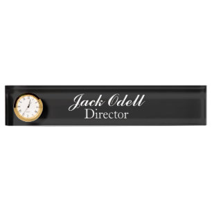 Porte-nom Numéro du bureau d'horloge personnalisé