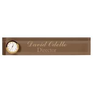 Porte-nom Numéro du bureau d'horloge personnalisé