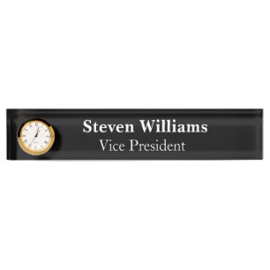 Porte-nom Numéro du bureau d'horloge personnalisé