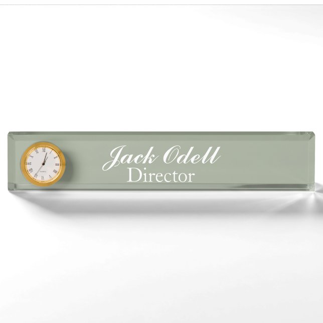 Porte-nom Numéro du bureau d'horloge personnalisé (Devant)