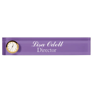 Porte-nom Numéro du bureau d'horloge personnalisé