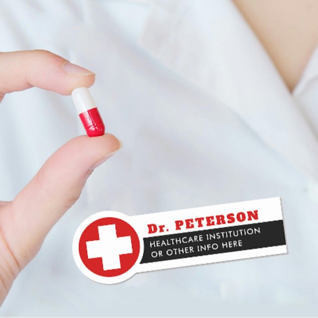 Porte-nom Numéro du médecin Médicale de la Croix-Rouge moder (Créateur téléchargé)