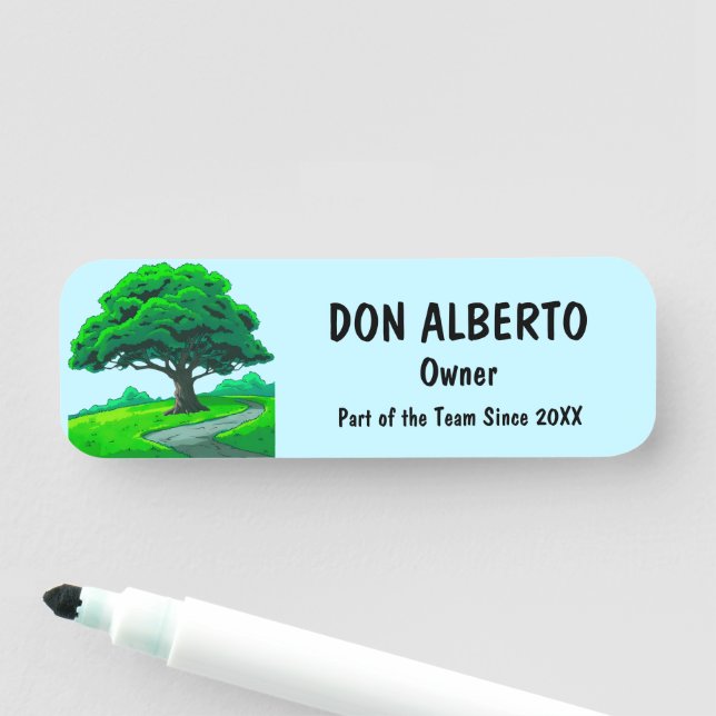 Porte-nom Oak Tree Logo | Custom Tree Trimming Services (En situation)