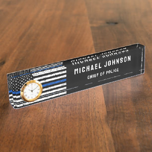 Porte-nom Officier de police de ligne mince