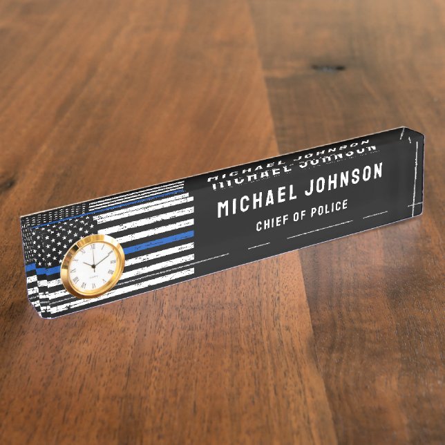 Porte-nom Officier de police de ligne mince (Taille)