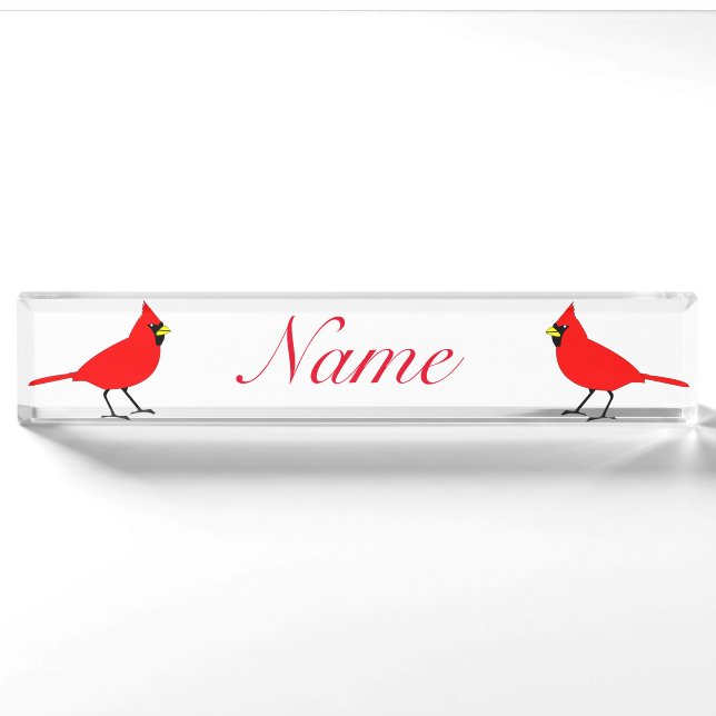 Porte-nom Oiseau cardinal rouge Thunder_Cove (Devant)