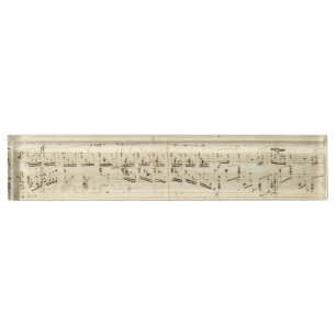 Porte-nom Old Music Notes