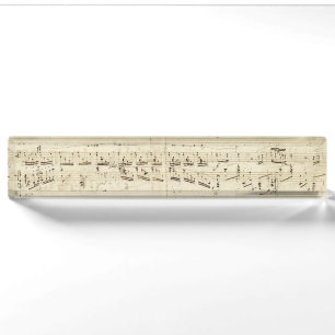 Porte-nom Old Music Notes - Chopin Music Sheet