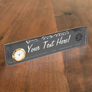 Porte-nom OM Symbole Lotus Spiritualité en fibre de carbone