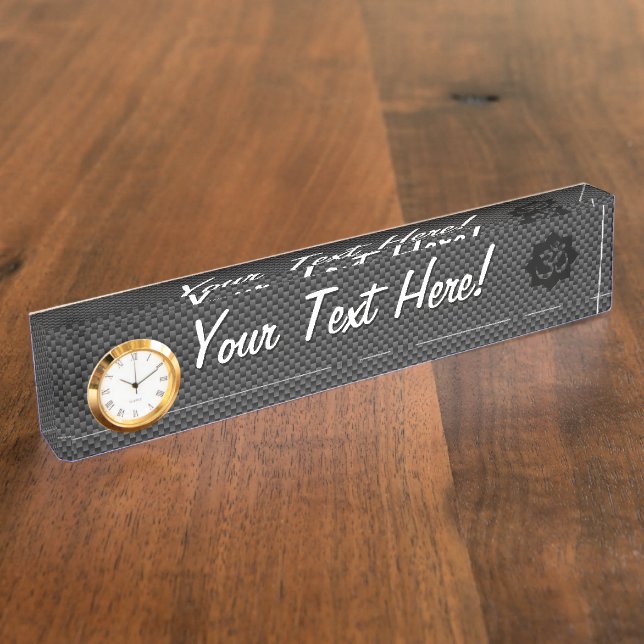 Porte-nom OM Symbole Lotus Spiritualité en fibre de carbone (Taille)