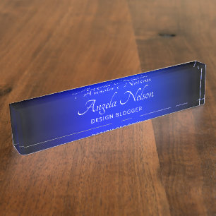 Porte-nom Ombre bleu noir et saphir