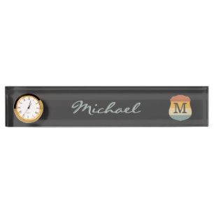 Porte-nom Ombre de nom de monogramme de multipolarité rétro-