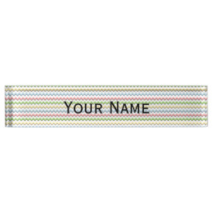Porte-nom Ombre en pastel de Chevron-Baisse
