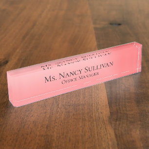 Porte-nom Ombre rose classique