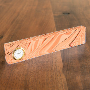 Porte-nom Ondes dans les tons orange, cylindre marron incurv
