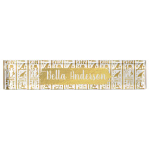 Porte-nom Or & blanc Egypte Glam Moderne Chic