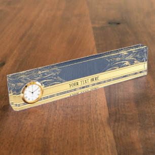 Porte-nom Or bleu Vintage Or orange