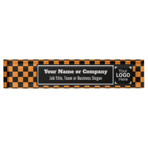 Porte-nom Orange et noir - Style d'entreprise moderne